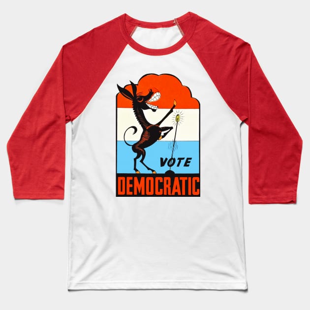 American Vote Democratic Vintage Baseball T-Shirt by Hilda74